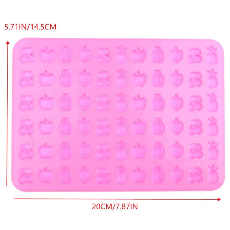 66 Holes Pineapple Candy Fudge Silicone Mold Mini Chocolate Ice Cube Tray Fruit Non-Stick Soft Jelly Mold