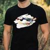 T-Shirt Herren Papageitaucher Aquarell Motiv Baumwolle Größe XS bis 5XL