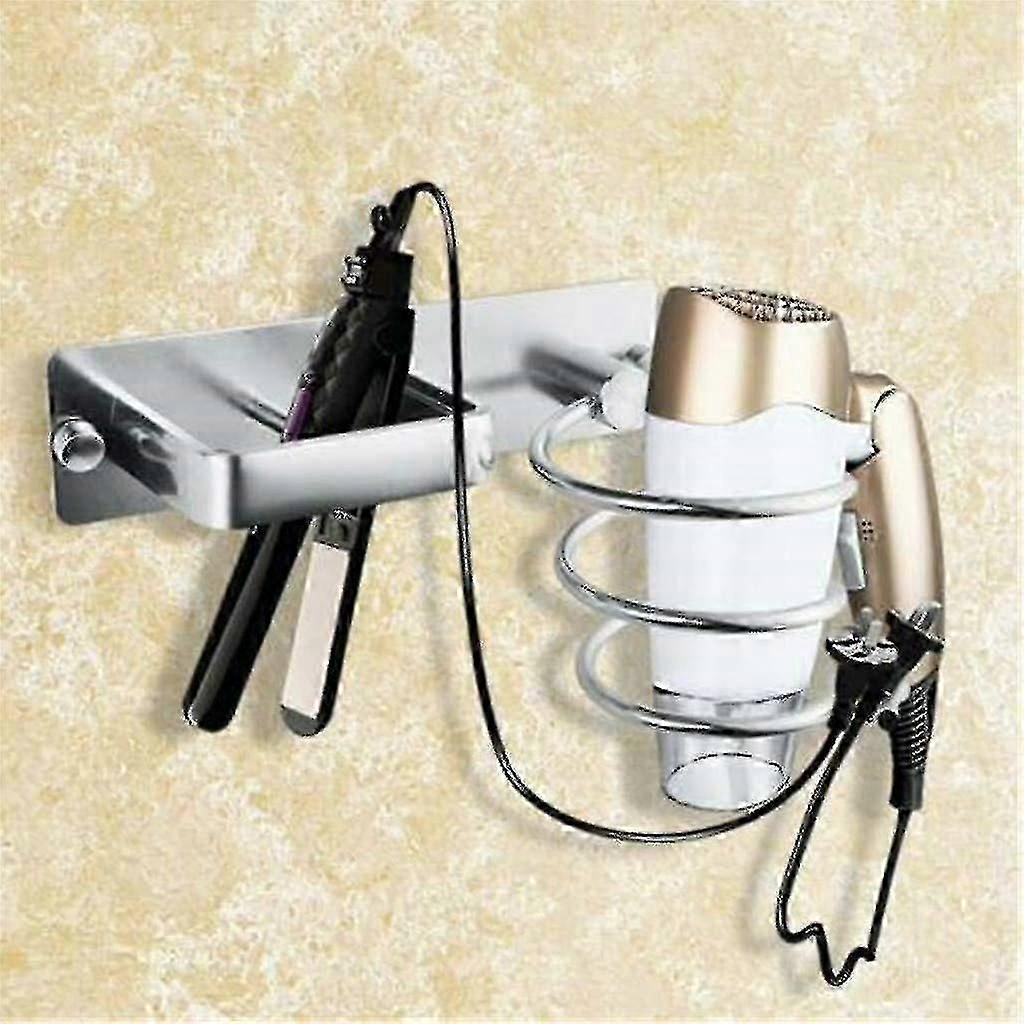 Selfadhesive Hair Dryer Stand Wall Mount Stainless Steel