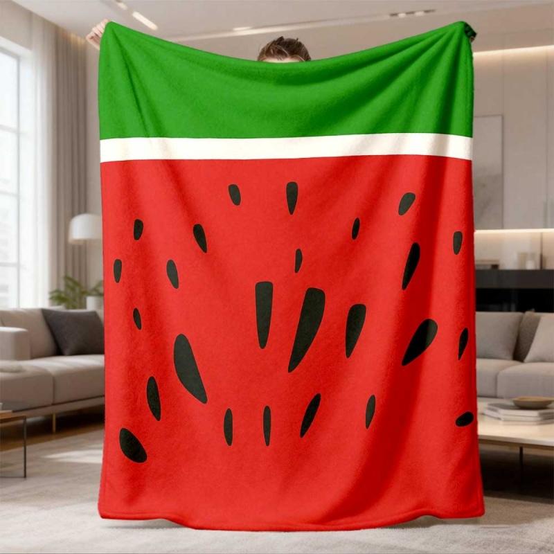 Watermelon Slice Fruit Pattern Print Soft Lightweight Sofa Bed Couch Home Throw Blanket