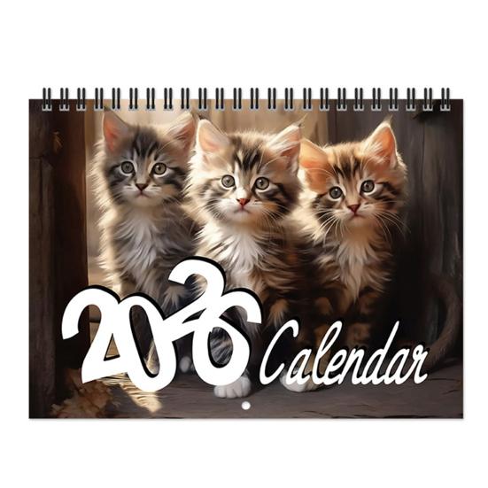 Yousheng 2026 Wall Calendar Jan 2026 - Dec 2026 12 Monthly Planner Wall Hanging Calendar with Funny Dog/Cat Images for School Home Office