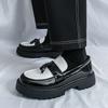 Fashion 2025 Fashion Brand Men's Thick Soled Fringed Black/white Loafers Spring British Style Men's Comfortable Business Leather Shoes