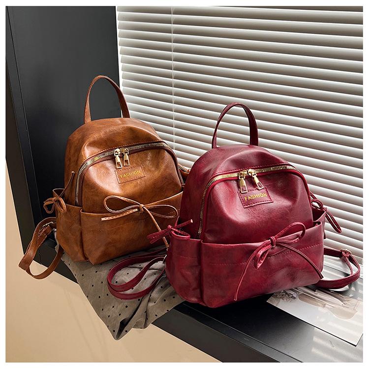 

Женский ретро рюкзак для колледжа - Легкая сумка на двойном плече для осени/зимы 2024 коричневый