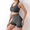 Ležérní Fitness Sportovní Ženy Vesta Crop Tops a šortky na jógu s vysokým pasem Dvoudílné sady Dámské jednoduché oblečení 30679