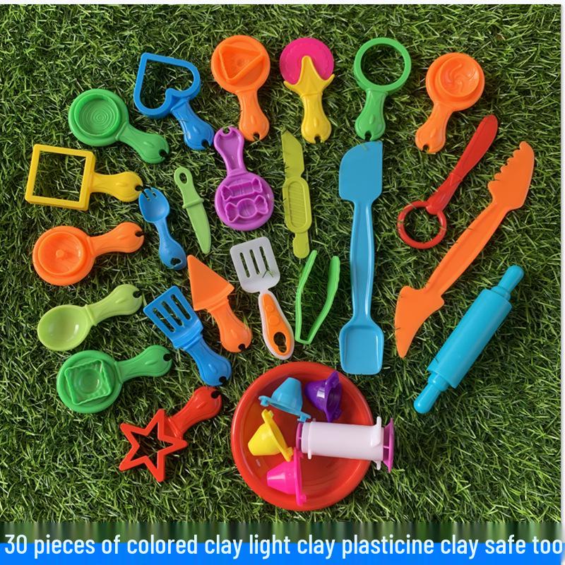 Children's DIY Color Clay Craft Kit: Includes Leather Clay, Glue Machine, Needle Cylinder, Noodle Maker, Dessert, Cake, and Bread Making Tools.