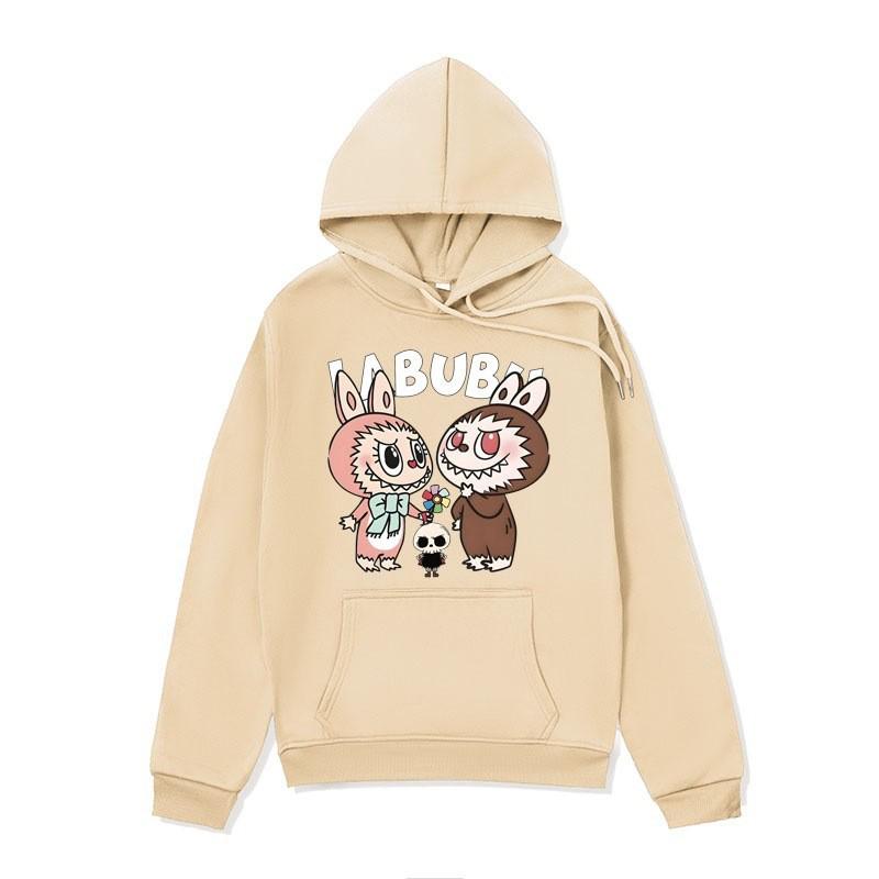 Unisex Anime Labubu Hoodie - Cozy Velvet Sweatshirt for Autumn/Winter