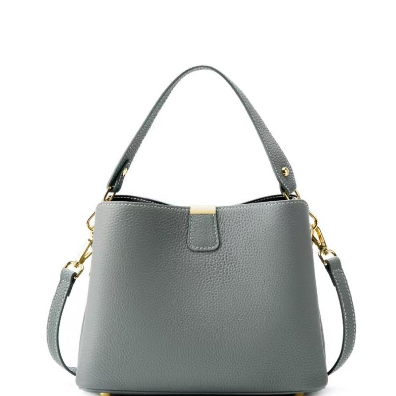 100% Echtes Rindsleder Eimer Tasche für Damen Luxus Designer Breiter Riemen Schulter Crossbody Handtasche