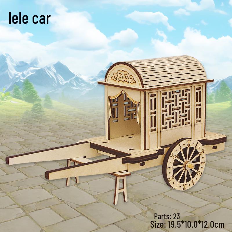 Wooden 3D Mongolian Yurt Model DIY Craft - Handmade Ethnic Style Educational Toy Ornament