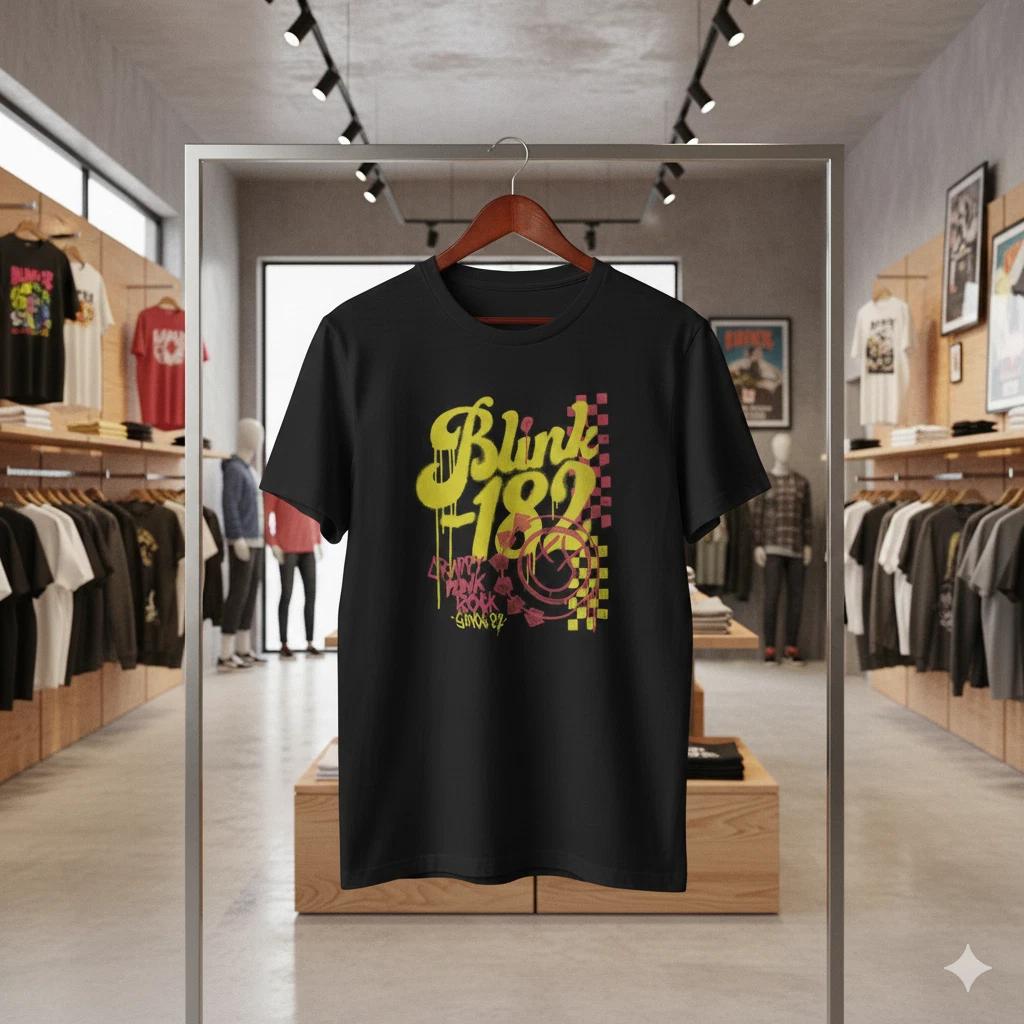 Unisex Adult Casual Music Blink-182 Pk Rock Graphic T-Shirt isex Ba... M