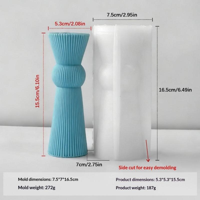 Artistic Striped Roman Column Silicone Mould For Handmade Candle Home Decoration And Craft Projects