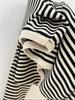 Women's Korean Blue & White Striped Round Neck Hoodie – Chic, Relaxed, Loose Fit for Early Spring