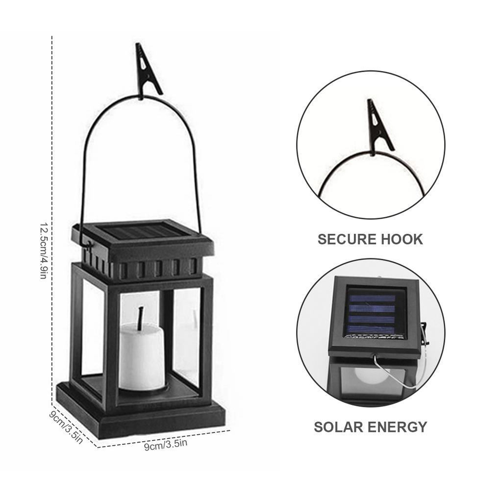 Solarny lampion świeca Zewnętrzny LED Solarny lampion IP44 Wodoodporne Wiszące światło lampionu Automatyczne WŁ./WYŁ. Solarne światło krajobrazowe na podwórko