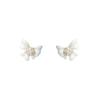 French Gentle and Sweet White Bow Stud Earrings Women's Light Luxury Earrings Ears