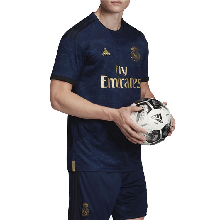 Adidas Real Madrid Away Fan Version Soccer Jersey With Printed Dopamine Pattern Men Sports Jersey Navy-Blue FJ3151
