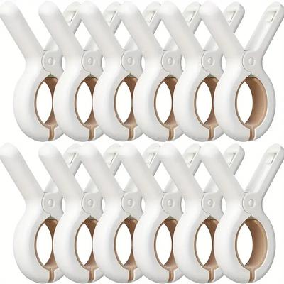 1/6/12Pack Plastic Clothes Pins With Strong Anti-Rust Springs Heavy Duty Beach Towel Clips Laundry Clothespins To Keep Towel