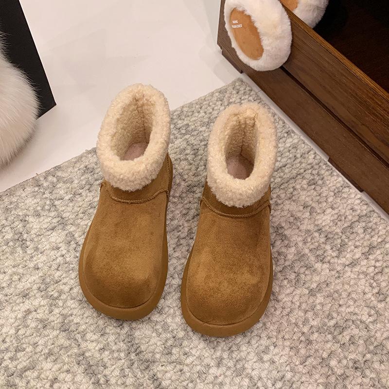 Women's Thick Bottom Fashion Winter Lightweight Warm Anti Cold Snow Boots Non-slip Casual Sneakers Cotton Boots Fur Shoes
