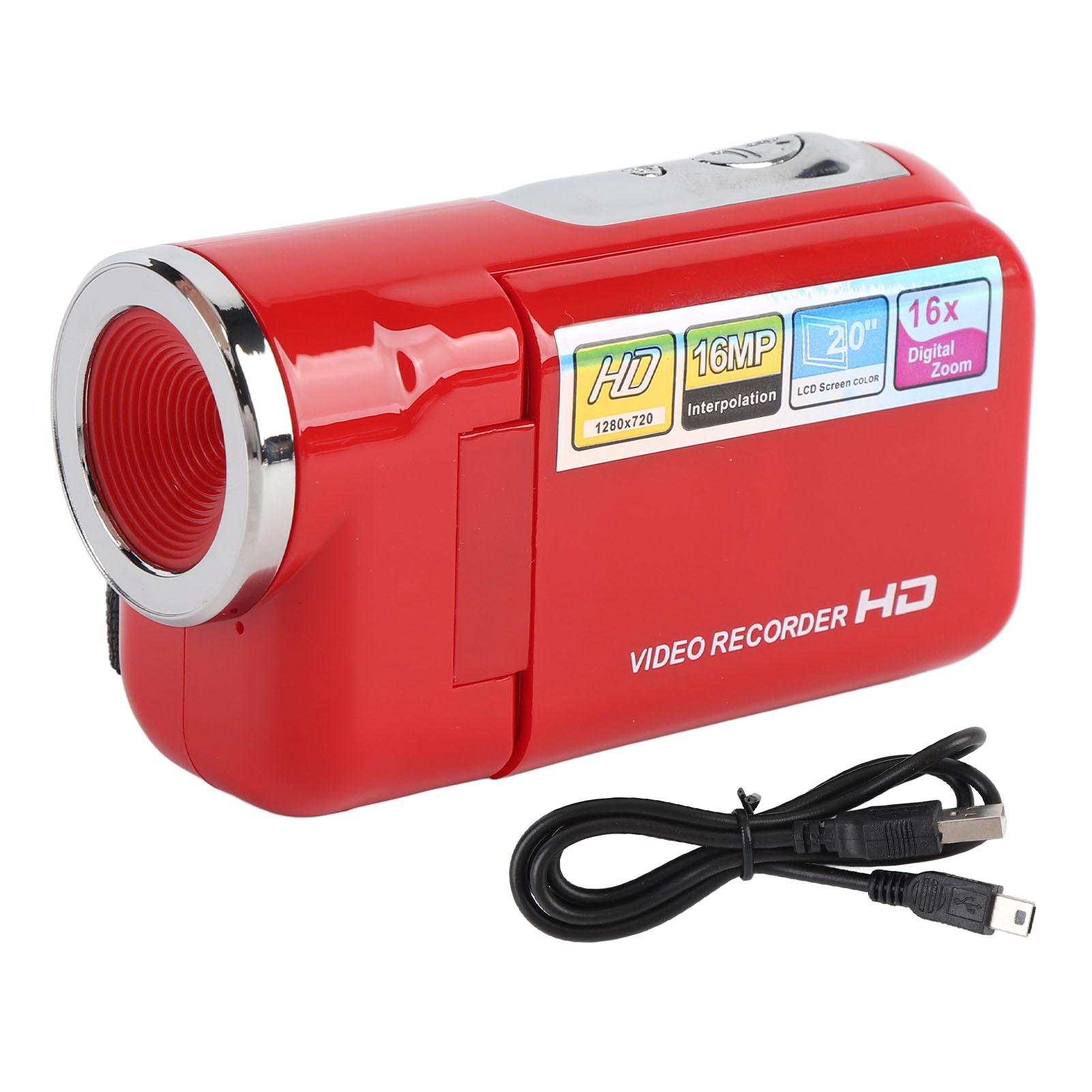 

Цифрова відеокамера 2-дюймовий кольоровий екран 1080P 16MP 16x зум Anti Shake DV відеокамера для подорожей чорний