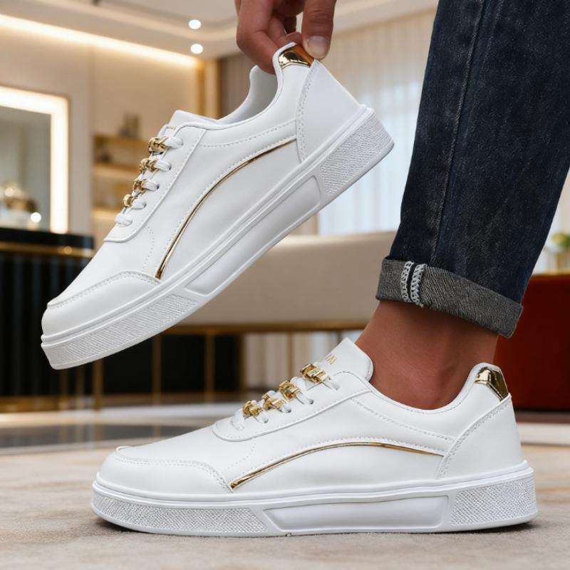 Men's Shoes Trendy Faux Leather Flat Heighten Skate Shoes Wear Resistance Non Slip Lace Up Sneakers Hot Sell Designer Shoes Men