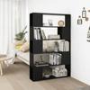 Day and Night - Day and Night Bookcase Black Plywood Separator 100x24x155 Cm