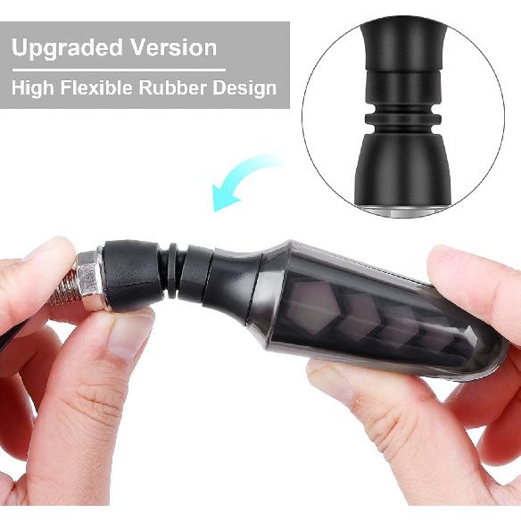 Kinstecks 4PCS Motorcycle Indicators Flowing Turning Indicators Turn Signal Lights 12V for Motorcycle Motorbike Scooter Quad Cruiser Harley Kawasaki