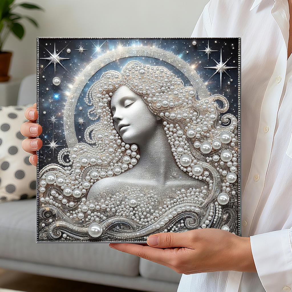 Damen DIY Perlen Diamant Kunst Kits Mit Rahmen Diamant Punkte Malereien Bild Kunsthandwerk für Erwachsene/Anfänger Geschenk Heimdeko