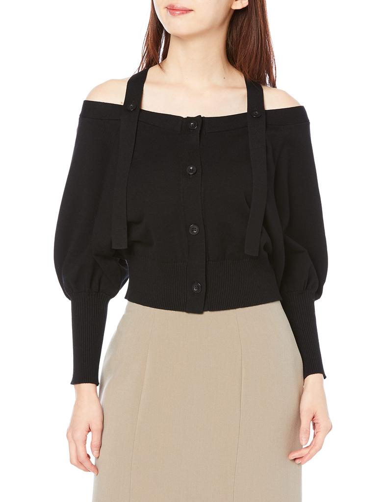 Snidel Strap Cardigan Pullover SWNT231142 Black F Women's