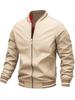 2025 Men's Spring/Autumn Casual Jacket - Exclusive European & American Solid Color Sportswear