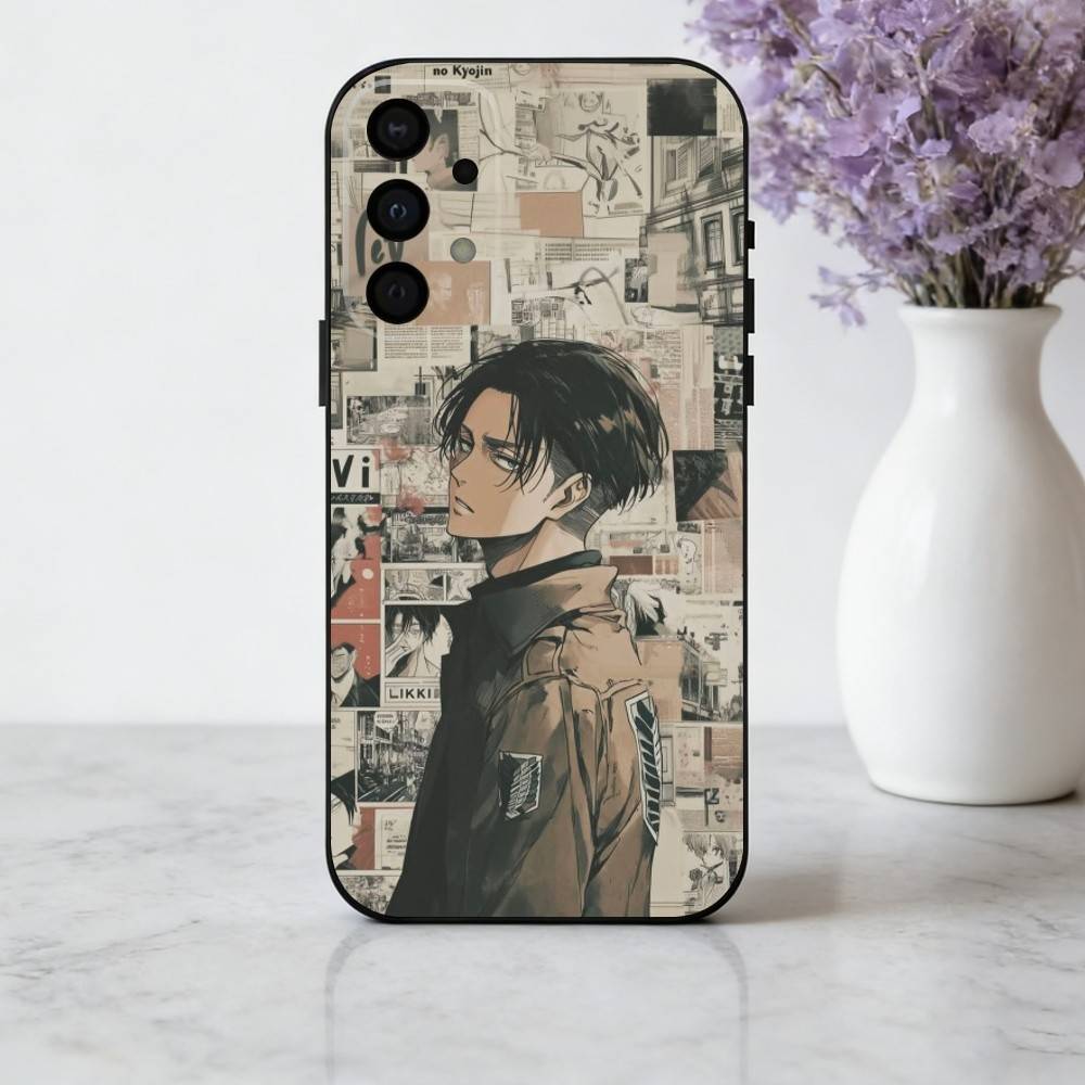 L-Levi A-Ackerman A-Attack O-On T-Titans phone Case For Samsung Galaxy A73,A72,A71,A70,A53,A52,A51,Others Soft Black Shell