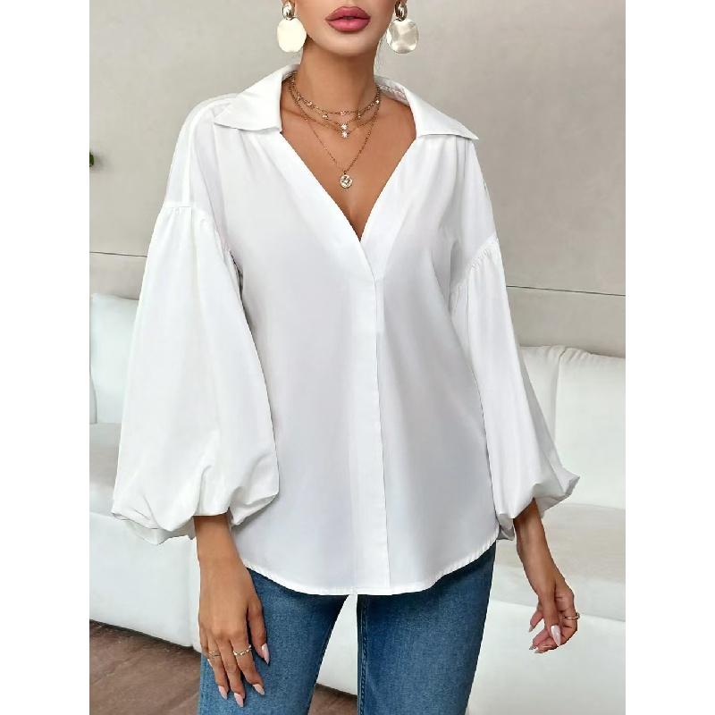 2026 New Fashion Casual Women's Polka Dot Loose Bubble Long Sleeve Loose Top