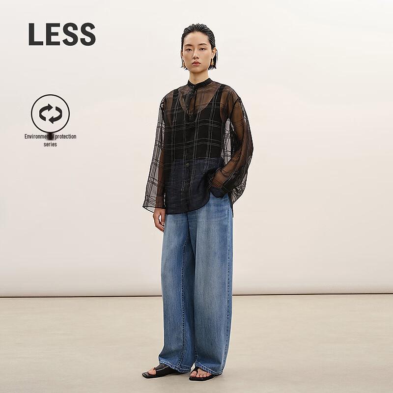 LESS 2026 Summer Loose Straight-Leg Denim Jeans L