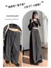 Women's Spring 2026 High-Waisted Lace-Up Wide-Leg Pants - Slimming, Casual, Floor-Length Scythe Style