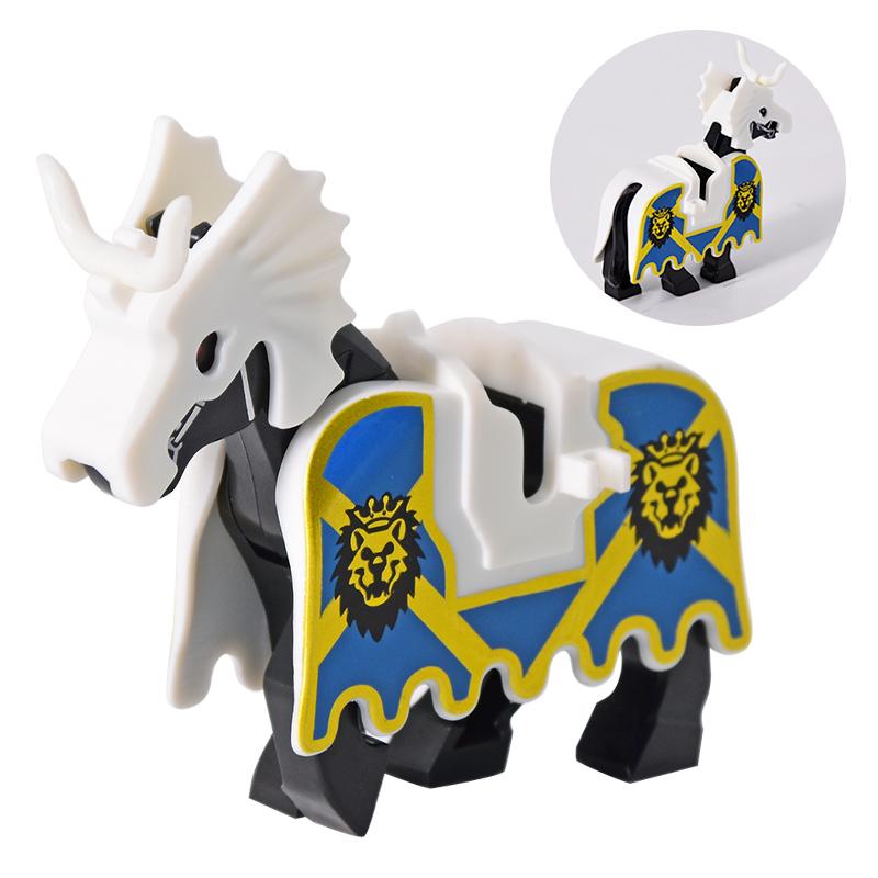 Jednotlivě prodávaný středověký rytíř římský válečný kůň Rohan zvíře stavebnice akční figurky DIY hračky pro děti dárky