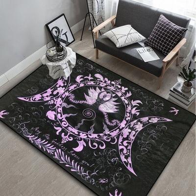 משולש ירח פנטגרם מזבח טארוט Witchy Floor Mat שטיח Witchy ב- Black Witch שטיח מזבח חיוני שטיח מזבח בעיצוב גותי מנדלה פרוותית
