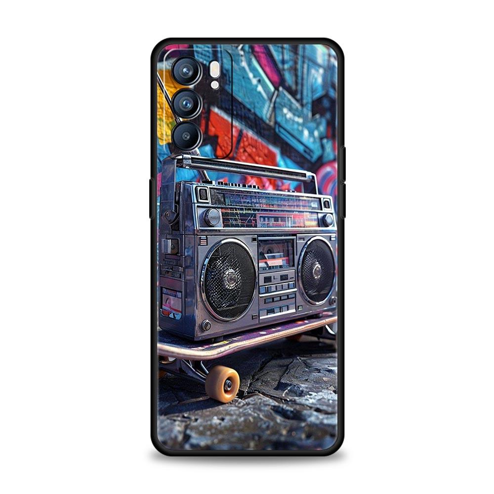 Retro Recording Device Phone Case For Oppo Reno 13 12 11 10 7 F Find X5 X6 A98 A80 A79 A78 A57 A54 A31 A17 Pro 5G Soft TPU Cover