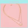 Beautiful Double Layer Pink Butterfly Lover Letter Necklace For Women Stylish Choker