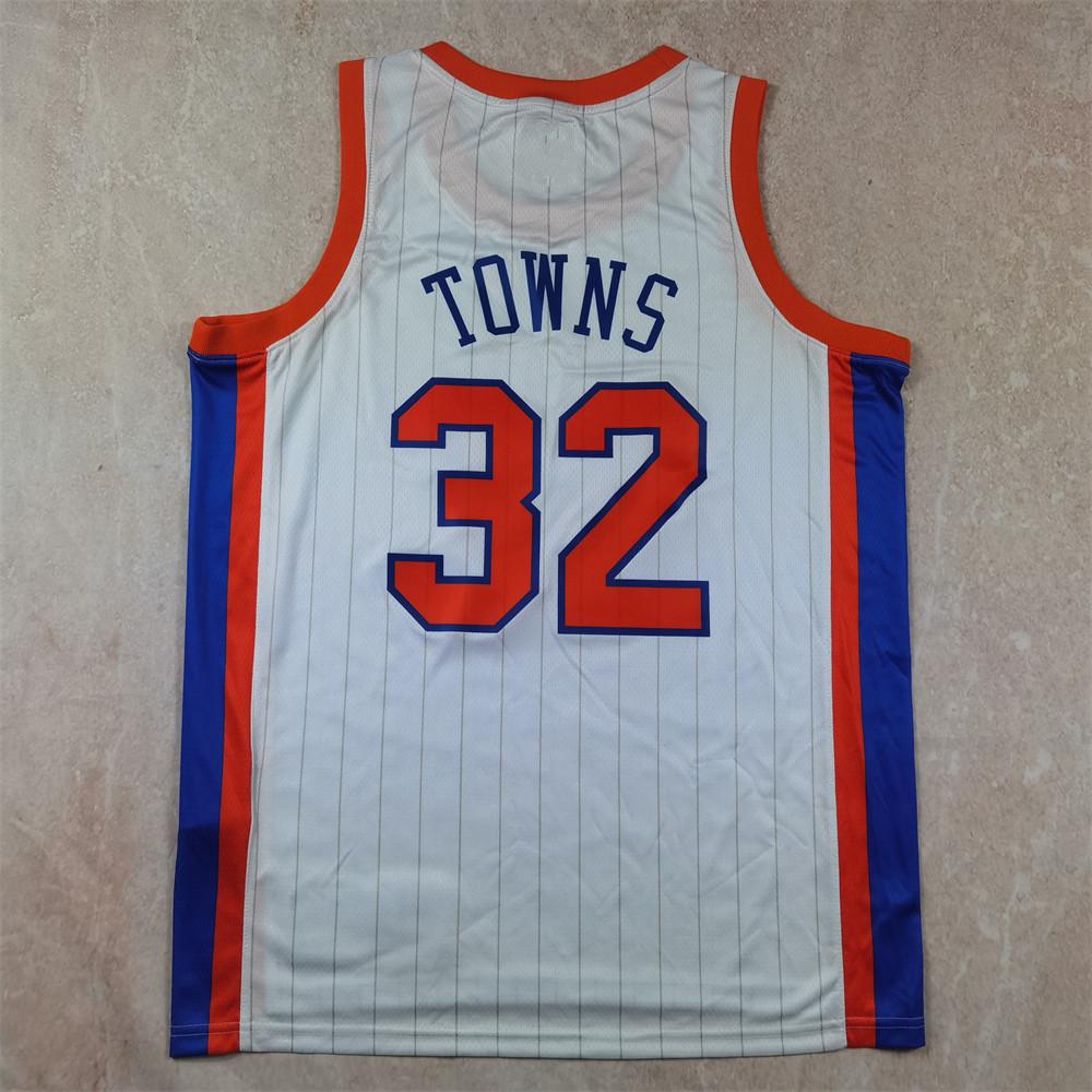 New Season Knicks White City Edition #32 Towns Basketball Jersey