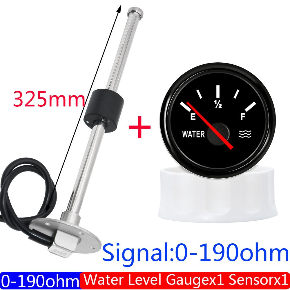 Senzor Nivel Apă+Indicator Nivel Apă 52mm Rezervor Cu Iluminare Spate Roșie 0-190 Ohm Indicator Nivel Apă pentru Mașină Barcă Motor 9-32V