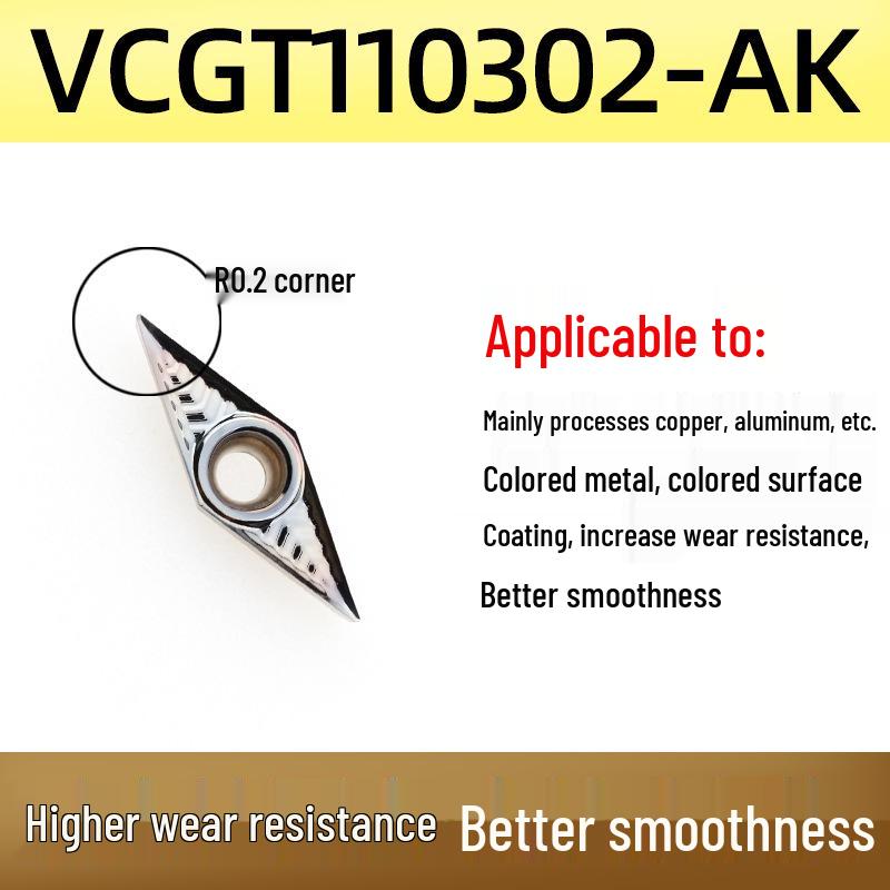 35° Diamond Blade CNC Lathe Inserts VCGT160404 VBGT110302 for Aluminum