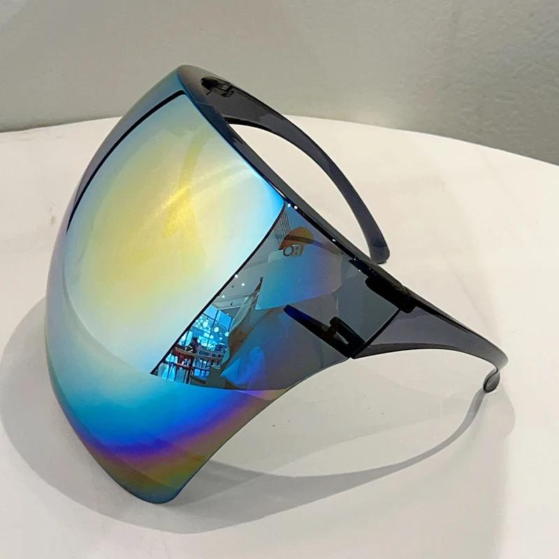 Huge Sports Goggle Men Futuristic Mirror Outdoor Cycling Protective Sunglasses Women Trendy Wrapped Round Anti-UV Shades