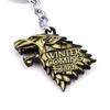 Serie TV Lupo Stark Trono portachiavi Inverno Sta Arrivando Collana con Ciondolo Vintage Logo 3D Famiglia Stark Gioielli Souvenir Regalo