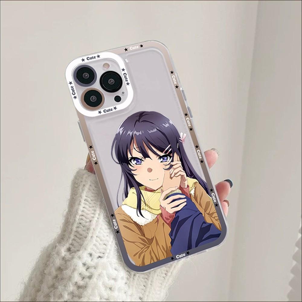 Anime Mai Sakurajima Phone Case For iPhone 14 13 12 11 Pro Max Mini X Xs XR 6 7 8 Plus SE 2020 Transparent Case