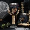 New Halloween Skull Retro Goblet 3D Relief Gothic Style Stainless Steel Liner Cocktail Red Wine Glass Personalized Gift
