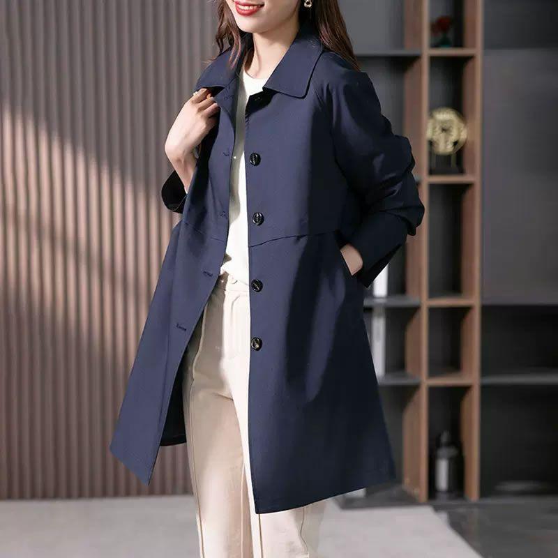 Women's Long Windbreaker Spring and Autumn New Fashionable Temperament Top Coat