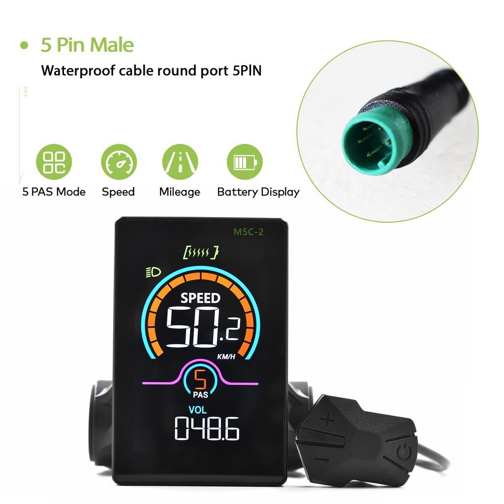 M5C-2 Ebike Display With Bluetooth Mobile Phone Control Electric Bicycle Computer Wired Bicycle Speedometer And Bicycle Odometer2