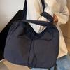 2025 new large-capacity waterproof nylon cloth drawstring pleated shoulder bag travel leisure messenger tote bag