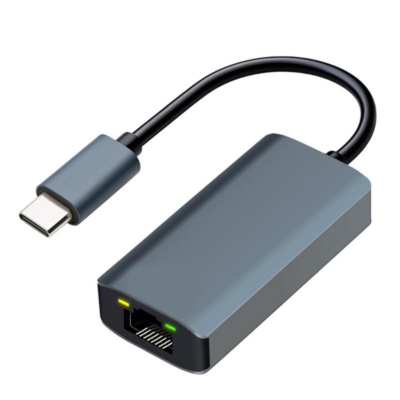 

USB 3.2 Type C Type C to RJ45 Ethernet Converters 5000Mbps Fast Speed Networking Adapter Aluminum Alloy 1
