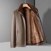 Haining Leather Jacket Men's Winter Fur Integrated Leather Jacket New Thickened Warm Jacket Velvet Leather Jacket Men