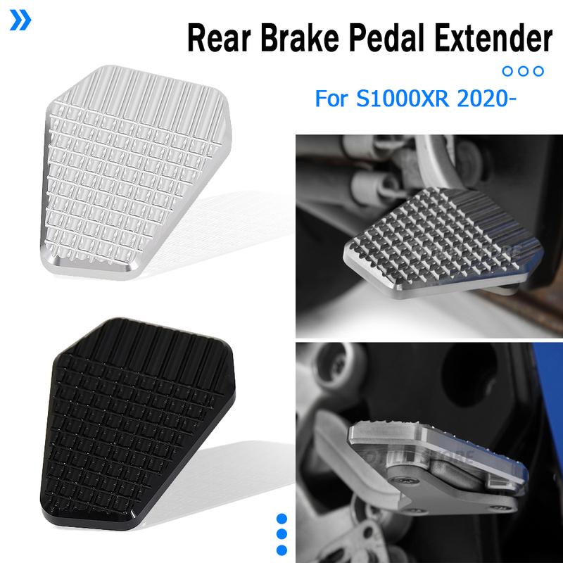 New Silver/Black Rear Foot Brake Lever Pedal Enlarge Extension Pad Extender For BMW S 1000 XR S1000XR S1000xr 2020 2021