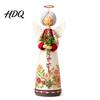 Fine Carving Ornament Vintage Floral Figurine Ornament Hand Carved Flower Angel Statue Decorative Figure with Wings Home Table Decoration for Living