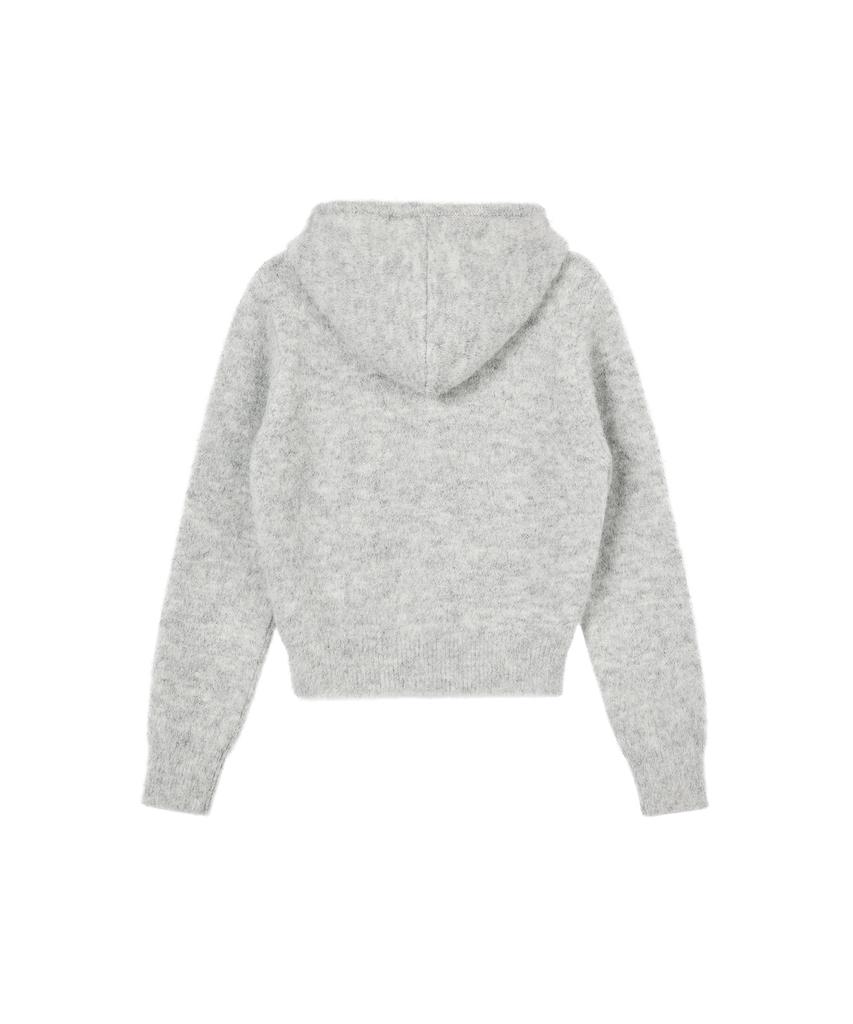 REST&RECREATION Hairy Knit Hood Zip-Up - Light Gray